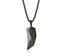 COAI Spike Wolf Tooth Golden Obsidian Amulet Pendant Necklace