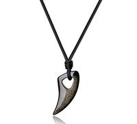 COAI Wolf Necklace Golden Obsidian Stone Necklace for Men Women