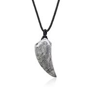 COAI Wolf Tooth Amulet Map Jasper Crystal Necklace for Men Women