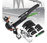 COAKUE Hydraulic Tubing Bender Kit, 90° Bend Copper Tube Bender, Ratchet Copper Tube Bender with 7 Dies: 1/4'', 5/16'', 3/8'', 1/2'', 5/8'', 3/4'', 7/8'' for Refrigerator Air Conditioner Repair