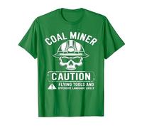Coal Miner Caution Flying Tools & Offensive Language Likely T-Shirt, Men, Kelly Green, X-Large