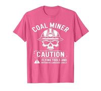 Coal Miner Caution Flying Tools & Offensive Language Likely T-Shirt, Men, Pink Heather, Small