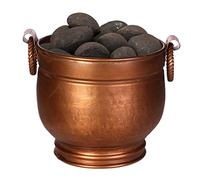 Coal Scuttle Bucket Copper Finish Fireside Charcoal Kindling Log Fuel Storage