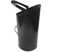 Coal Scuttle Heavy Duty Bucket Coal Ash Hod for Indoor Fireplace Fire Side 16" - Black