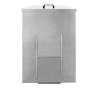 Coal Storage Bunker 150kg 300L Galvanised Steel Raised Metal Base Strengthening Bar Baffle Plate Waterproof Rust & Rodent Proof Wood Fire Sliding Door Hinged Lid Handle FREE Coal Shovel