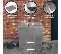 MonsterShop Galvanised Steel Coal Storage Bunker - 350Kg