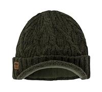 Coal Yukon Cable Knit Wool Brim Visor Beanie Winter Hat, Olive, One size