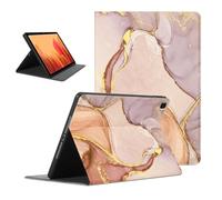 Coalbooliy Aesthetic Marble Pattern Design Flip PU Leather Case with Stand Function Soft TPU Shockproof Silicone Tablet Case for Samsung Galaxy Tab A7 10.4 Zoll 2020, Brown