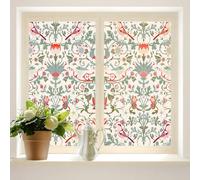 COALHO Bohemia William Morris Art Privacy Blackout Window Film Abstract Retro Mid Century Boho Floral Bird Reusable Self Adhesive Insulated Window Stickers-60W x90L CM x2Pcs
