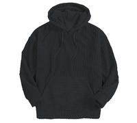 COALHO Corduroy Hoodies for Men, Fall Winter Long Sleeve Patchwork Hooded Sweatshirt Drawstring Casual Pullover Sweater (Navy blue,M)