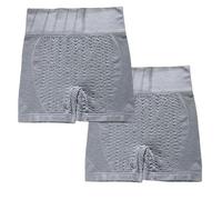 COALHO Ion Shaping Shorts 2 PCS, Tummy Control Butt Lift Shapewear, Ice Silk Ion Fiber Repair Shaping Device (Gray + Gray)