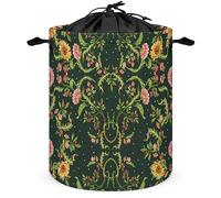 COALHO Modern Abstract William Morris Art Foldable Laundry Basket,Fantasy Galaxy Boho Floral Sunflower for Blanket,Dirty Clothes In,Bathroom,Bedroom-35W"x35L"x44H"CM