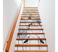 COALHO Retro Dandelion Dragonfly Staircase Stickers Art Stickers Staircase Decorations Abstract Modern Art Marble Butterfly Floral Home Decoration 100CMx18CMx1 Set