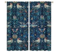 COALHO,Vintage Boho William Morris Florals Curtain Rustic Spring Garden Animals Birds Butterflies Damask Designs Window Drapes Thermal Insulated Rod Pocket Blackout Curtains-2 Panels 72" L x 31.5" W