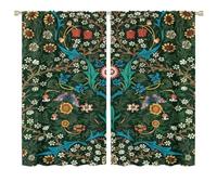 COALHO,Watercolor Mid Century Boho Florals Curtains Abstract Spring Forest William Morris Floral Butterfly Window Treatment Blackout Curtains Thermal Insulated Rod Pocket Curtain-2 Panels 63"L x 36"W