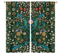 COALHO,Watercolor Mid Century Boho Florals Curtains Abstract Spring Forest William Morris Floral Butterfly Window Drapes Blackout Curtains Thermal Insulated Rod Pocket Curtain-2 Panels 63"L x 31.5"W