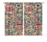COALHO,Watercolor William Morris Floral Curtain Rustic Mid Century Boho Spring Florals Sunflowers Daisies Window Treatments Thermal Insulated Rod Pocket Blackout Curtains-2 Panels 63" L x 36" W