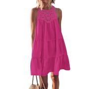 COALHO Women's Summer Dresses Sleeveless Casual A-Line Cut Out Halter Beach Vacation Mini Dress