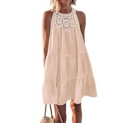 COALHO Women's Summer Dresses Sleeveless Casual A-Line Cut Out Halter Beach Vacation Mini Dress