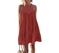 COALHO Women's Summer Dresses Sleeveless Casual A-Line Cut Out Halter Beach Vacation Mini Dress