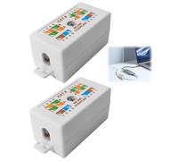 coalwop 2-Pack Cat6 RJ45 Inline Ethernet Junction Box, Krone Punch Down Coupler Joiner for Cat5e/Cat5/Cat6 Ethernet Cables, Network Cable Extender Connector, Fire-Retardant Housing