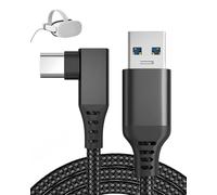 coalwop VR Link Cable USB-C to USB-C for Meta Quest 3S/3/2/Pro/Pico 4 Ultra / 4/PC/Steam VR 90° Nylon 5Gbps High-Speed Data Transfer VR Charger Cable Support Fast Charging - 3 m