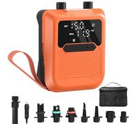 Coanto Electric SUP Pump 20PSI, 12V Car Powered Paddle Board Pump with Auto Shut Off, Dual-Stage Inflation, LED Display, Air Pump with 7 Nozzles for SUP, Kayak, Tent, Air Mattress