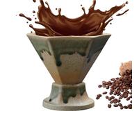 Coarse Ceramic Espresso Cup -10.6x9.2x9cm Tea Pottery Porcelain Mug, Style Novelty Stoneware Cup | Ceramic Handmade Triangle Cone Funnel Shaped Retro Tea Cips Saucer Sets For Coffee Milkshake Latte Sa