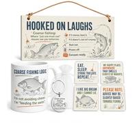 Coarse Fishing Gift Box Set Funny Angler Present Mug Plaque Keyring