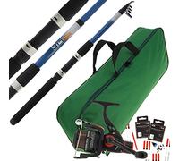 Coarse Fishing Travel Rod Set 2.4m with 1BB Reel 8bls Line Tackle & Carryall Bag