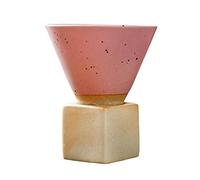 Coarse Pottery Coffee Mug with Base, Vintage Triangular Cone Funnel Ceramic Cup, Creative Ceramic Cup Tea Mugs for Coffee Milkshake Tea Latte Sake Yogurt(#2)