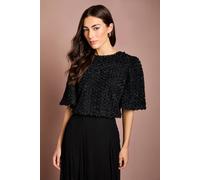 Coast Women's 3D Floral Blouse With Organza Tie in Black | Size: 18