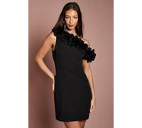 Coast 3D Floral One Shoulder Mini Dress In Black black 14