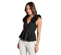 Coast 3D Floral Strap Chiffon Top, 18, Black