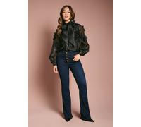 Coast Women's 3D Flower Organza Blouse in Black | Size: 8 Coast Black 8