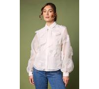 Coast 3D Flower Organza Blouse In White white 8