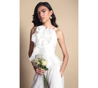Coast 3D Flower Organza Wedding Top In Ivory ivory