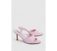 Coast Abbie Faux Patent Leather Medium Stiletto Heeled Mules In Pink pink