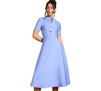 Coast Women's Bandage Knit Short Sleeve Shirt Midi Dress in Blue | Size: 8 Coast Blue 8