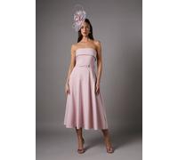 Coast Bandeau Bow Waist Midi Dress In Light Pink light pink 16