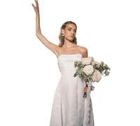 Coast Women's Bandeau corset A Line Satin Wedding Dress in Ivory | Size: 14 Coast Ivory 14