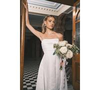 Coast Bandeau Corset A Line Satin Wedding Dress, 14, Ivory