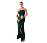 Coast Bandeau Cowl Back Crepe Maxi Bridesmaid Dress, 16, Emerald