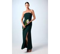 Coast Bandeau Cowl Back Crepe Maxi Bridesmaid Dress In Emerald emerald