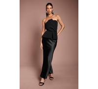 Coast Bandeau Crepe Satin Maxi Dress In Black black