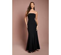 Coast Bandeau Fitted Crepe Fishtail Maxi Dress In Black black