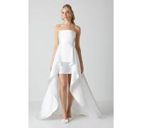 Coast Bandeau Twill Mini With Full Overskirt Wedding Dress In Ivory ivory 12