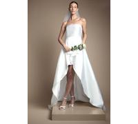 Coast Bandeau Twill Mini With Full Overskirt Wedding Dress In Ivory ivory