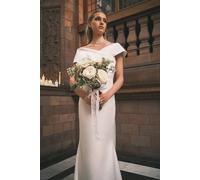 Coast Bardot Bow Back Fishtail Wedding Dress In Ivory ivory 14