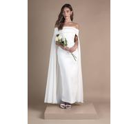 Coast Women's Bardot Cape Column Twill Wedding Dress in Ivory | Size: 10 Coast Ivory 10